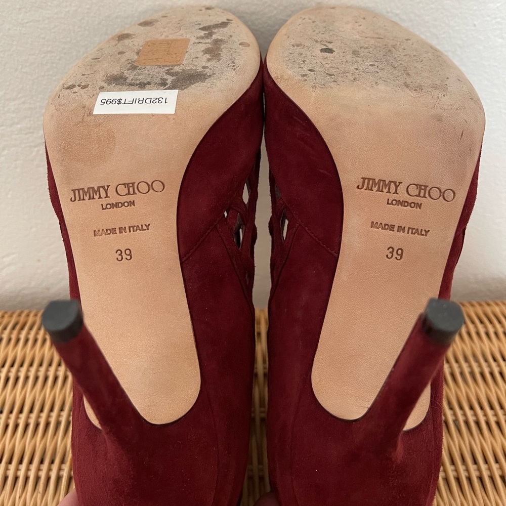 Authentic Jimmy Choo wine red high heels - Picture 6 of 7